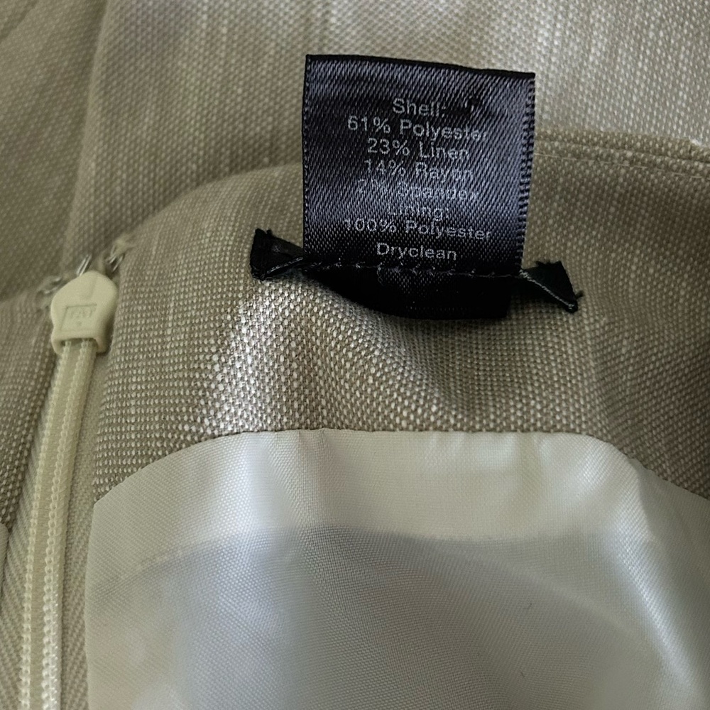 Ann Taylor tan linen blend pencil skirt small - Picture 7 of 7